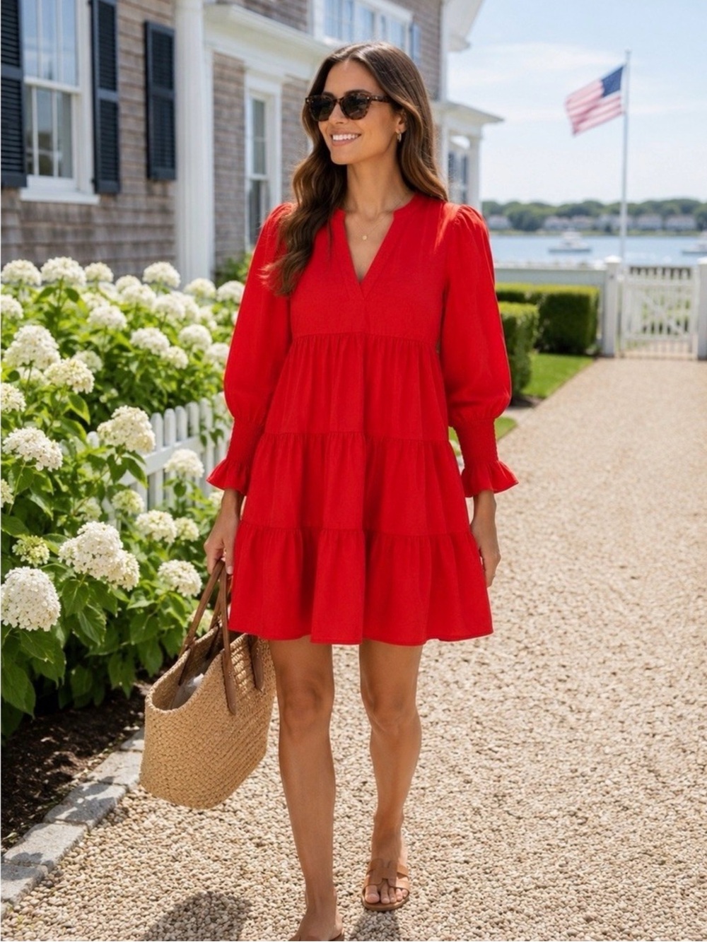 Tuckernuck Pomander Place Kenzo Red Mini Dress Long Sleeve XS